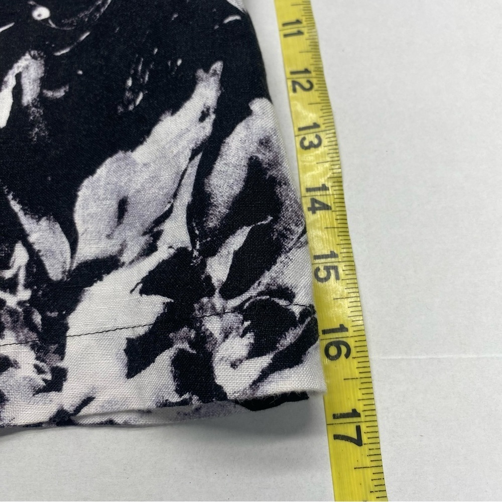 Catherines Monochrome Floral Open Jacket 2X 3/4 SL Pockets Black/White - Picture 10 of 11
